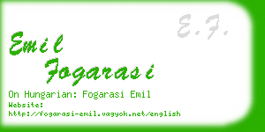 emil fogarasi business card